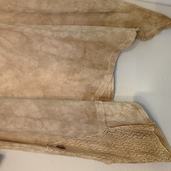 Cotton Ways Gauzy Modest Art to Wear Lagenlook Neutral color Tunic Top large - Picture 3 of 9